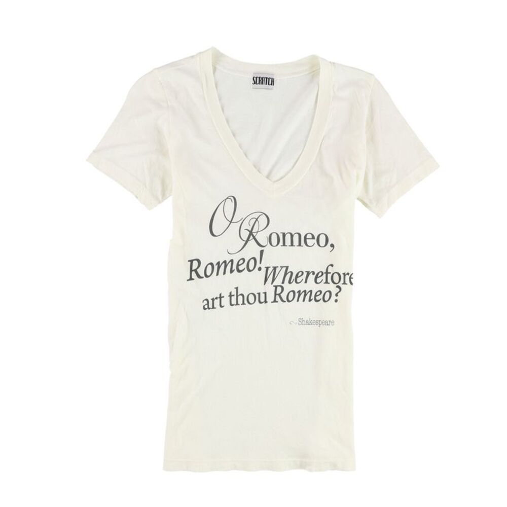 Scratch Womens O Romeo, Romeo! Graphic T-Shirt, NWT